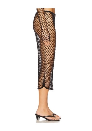 Lovers and Friends Marnnie Beaded Crochet Skirt in Black. Size M. Also in XS, S, L.