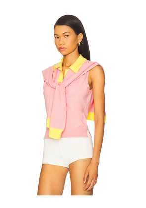 Monse Knitted Polo & Tie Scarf in Pink. Size M. Also in S.