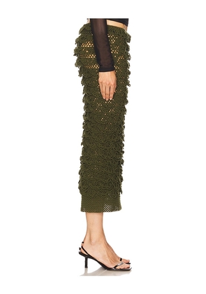 nastyamasha Crochet Floral Midi Skirt in Green. Size M. Also in S, L.
