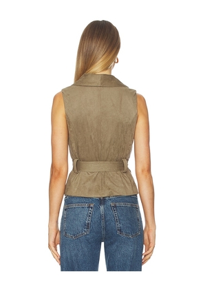 MORE TO COME Aaliyah Faux Suede Vest in Sage. Size M. Also in XS, S.