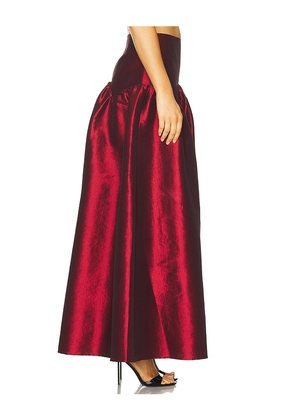 MORE TO COME Carson Skirt in Burgundy. Size M. Also in XS, XXS, S.