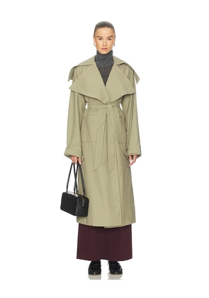 MORE TO COME Casie Trench Coat in Sage. Size M. Also in S, XXS, XS, L.