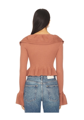 MORE TO COME Hally Sweater Top in Pink, brown. Size M. Also in XS, S, L.