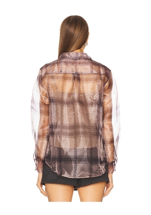 Line & Dot Duro Shirt in Brown. Size M. Also in S, XS.