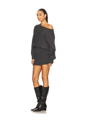 Line & Dot Shore Sweater Mini Dress in Charcoal. Size M. Also in S, XS, L, XL.