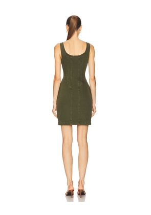 L'AGENCE Jaxyn Corset Zip Dress in Green. Size 2. Also in 0.