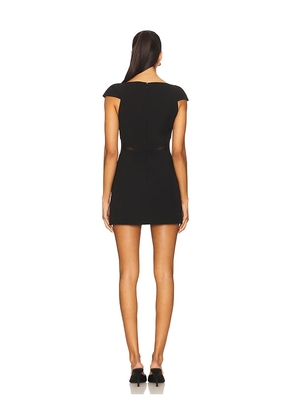 MISHA The Salvador Bonded Crepe Mini Dress in Black. Size M. Also in L, XL.