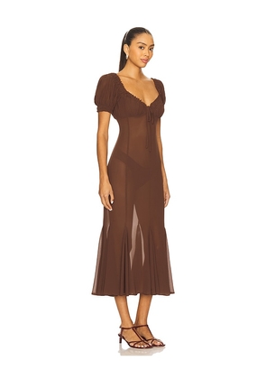LPA Davina Midi Dress in Chocolate. Size S. Also in XS, M.