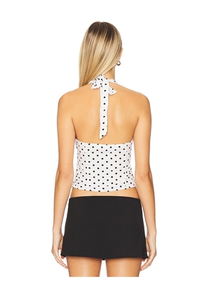 MORE TO COME Vivan Halter Top in Black,White. Size L. Also in XXS, XS, S, M, XL.