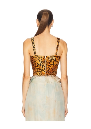 LA FUORI Audrey Periwinkle Embroided Bralette in Brown. Size S. Also in M, L.