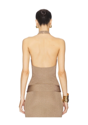 Lovers and Friends Renna Cowl Neck Sleeveless Top in Metallic Bronze, brown. Size M. Also in XL.