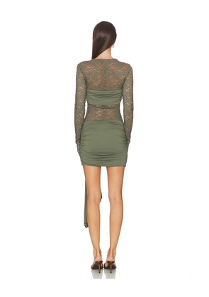 LIONESS Midnight Mini Dress in Olive. Size M. Also in S, L.