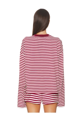 LIONESS Bloom Long Sleeve Top in Wine. Size M. Also in S, XXS, XS, L, XL, XXL.