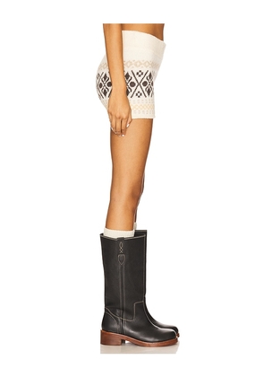 MORE TO COME Tayler Fairisle Short in Cream. Size M. Also in XS, S, L.