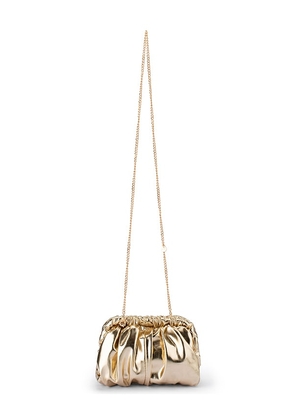 olga berg Betty Metallic Clutch in Metallic Gold.