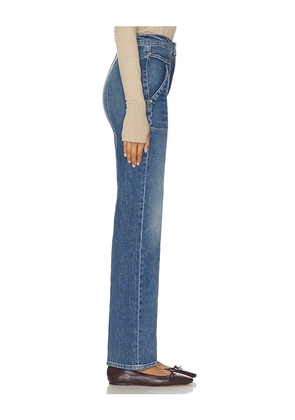 MOTHER The Riveting Rambler Zip Sneak Jeans in Blue. Size 26. Also in 29, 30, 31, 32, 33, 34.