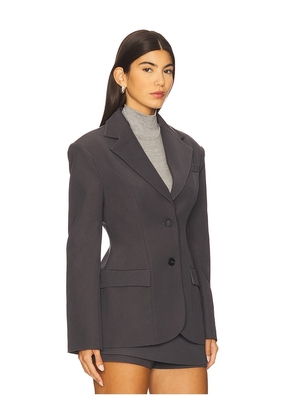 Line & Dot Ida Hourglass Blazer in Charcoal. Size M. Also in S, XS.