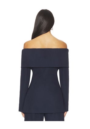 Line & Dot Derrick Off The Shoulder Top in Navy. Size M. Also in S, XS.
