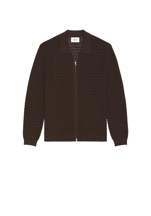 NN07 Gustav Long Sleeve Zip Sweater in Brown. Size XL/1X. Also in M.