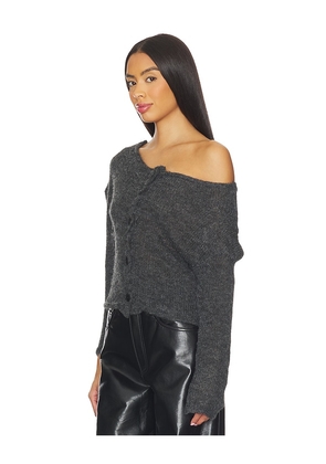 LIONESS Margaux Knit Top in Charcoal. Size M. Also in S, XXS, XS, L, XL.