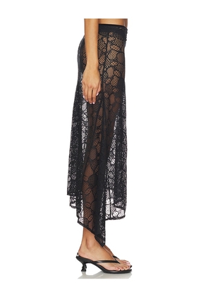 LIONESS Fleur Midi Skirt in Black. Size M. Also in XXS, XS.