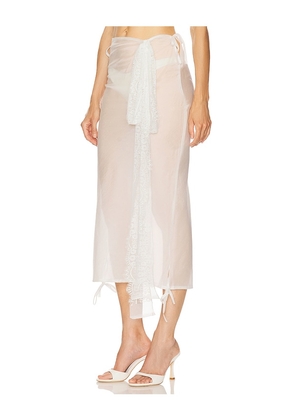 Milkwhite x REVOLVE Midi Skirt With Lace Details in White. Size M. Also in L.