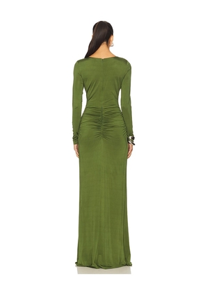 NBD The Heena Gown in Olive. Size M. Also in XXS, XS, S.