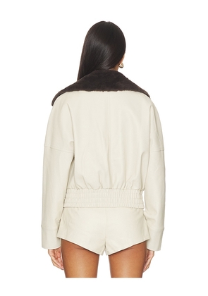 MADISON THE LABEL x REVOLVE Chappell Jacket With Faux Fur Collar in Cream. Size M. Also in S, XS, L, XL/1X.