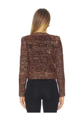 L'AGENCE Una Knit Cardigan in Chocolate. Size XS. Also in S, M.