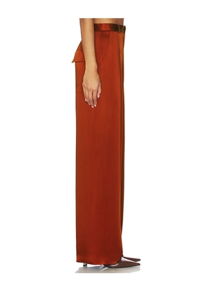 Lapointe Satin Relaxed Pleated Pant in Rust. Size 4. Also in 2, 6.