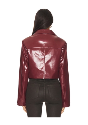 Lovers and Friends Catherine Faux Leather Jacket in Burgundy. Size M. Also in L, S, XXS.