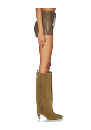 Norma Kamali High Waist Jean Short in Dark Green. Size M. Also in XXS, XS, L.