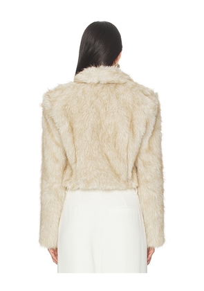 Nonchalant Label Uma Faux Fur Jacket in Ivory. Size M. Also in S.