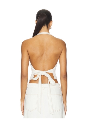 LIONESS Heartbreak Halter Top in White. Size M. Also in XXS, XS, S, L, XL, XXL.