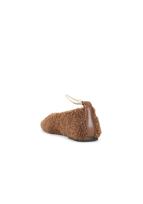 Maria Luca Augusta Teddy Ballet Flat in Chocolate. Size 39. Also in 36.