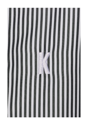 KROST Embroidered Striped Shirt in Black. Size M. Also in XL/1X.