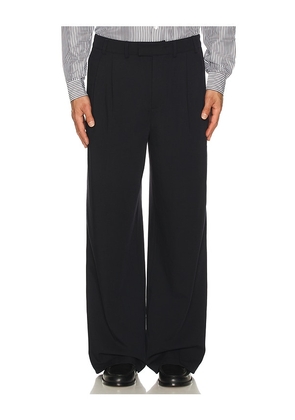 KROST Eco Wool Pleated Trouser in Blue. Size M. Also in L, XL/1X.