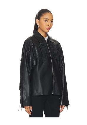 MORE TO COME Mia Faux Leather Jacket in Black. Size M. Also in XXS, XS.