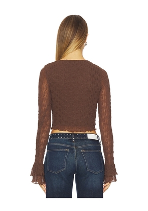 MORE TO COME Lennox Top in Brown. Size XS. Also in XXS.