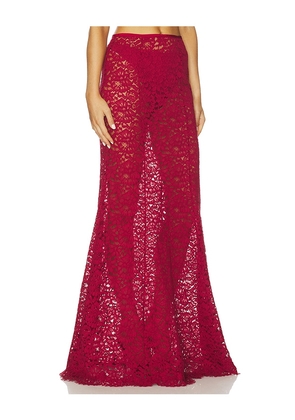 L'Academie Zelie Maxi Skirt in Burgundy. Size M. Also in XXS, XS, S.