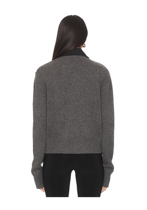 Kate Barton Pinched Crewneck Sweater With Collar in Grey. Size S/M. Also in XS/S, M/L.