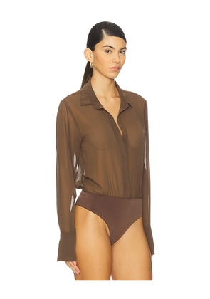 Nookie Horizon Bodysuit in Chocolate. Size L. Also in XS, S, M.