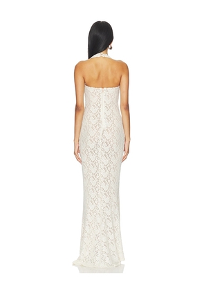 Nookie Mystique Halter Gown in Ivory. Size M. Also in XS, S, L.
