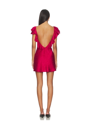 MORE TO COME Beckett Mini Dress in Wine. Size L. Also in XXS, XS, S, M, XL.