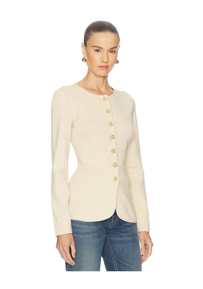 L'Academie Bronte Button Cardigan in Beige. Size M. Also in XXS, XS, S, XL.