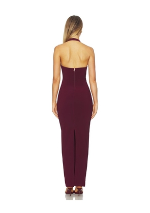 Nookie Natalia Halter Maxi Dress in Wine. Size M. Also in S, XL.