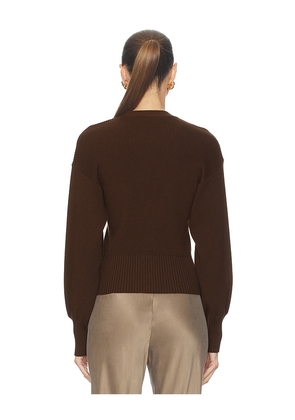L'Academie Monnie Knit Cardigan in Chocolate. Size M. Also in XS, S.