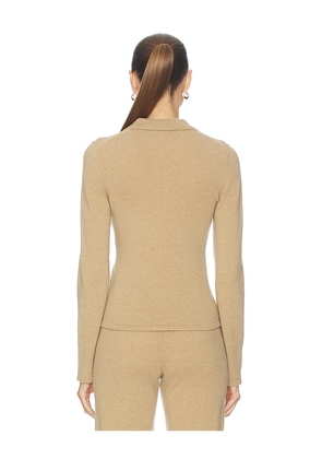 L'Academie Berke Button Down Top in Brown. Size L. Also in XS, S, M.