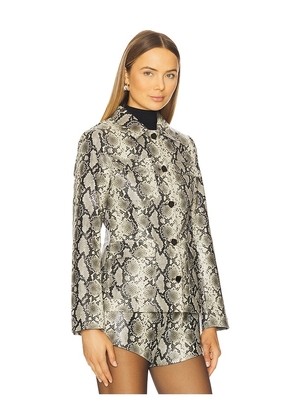 Line & Dot Python Jacket in Grey. Size S. Also in XS, M.