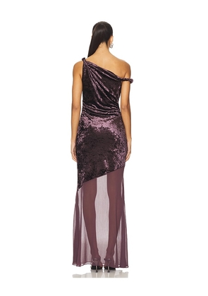 Line & Dot Taron Mix-media Maxi Dress in Burgundy. Size M. Also in S, XS, L.